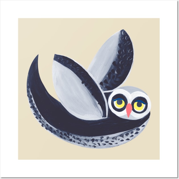 Fly fly grey owl Wall Art by estudioanzol